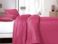 Satijn roze 140x220cm+kussensloop - afbeelding 2 van  2