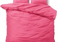 Satijn roze 140x220cm+kussensloop - afbeelding 1 van  2