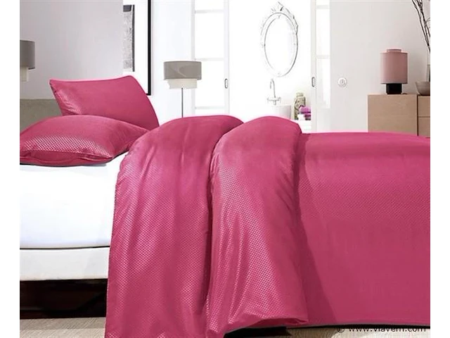 Satijn roze 140x220cm+kussensloop - afbeelding 2 van  2