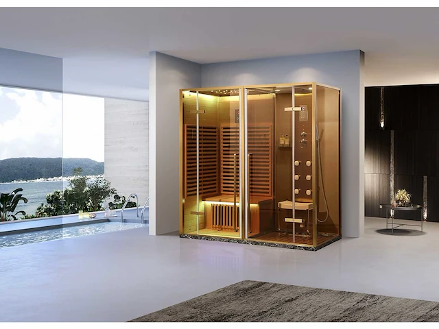 Sauna met stoomcabine wellness huis - afbeelding 1 van  9