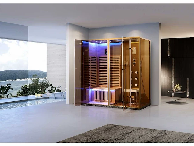 Sauna met stoomcabine wellness huis - afbeelding 2 van  9