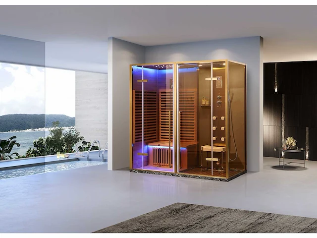 Sauna met stoomcabine wellness huis - afbeelding 4 van  9