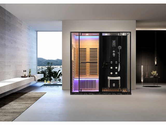 Sauna met stoomcabine wellness huis - afbeelding 3 van  8