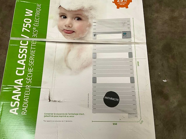 Sauter asama elektrische design radiator 750 watt antraciet - afbeelding 3 van  4