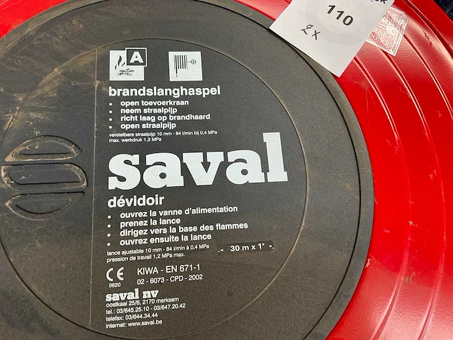 Saval brandslanghaspel (2x) - afbeelding 6 van  6