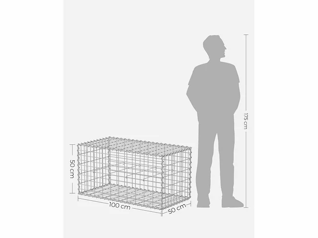 Schanskorf - 100 x 50 x 50 cm - set van 2 (x4) - afbeelding 5 van  5