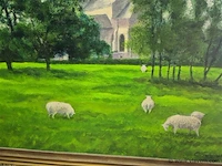 Schapen op veld 57x67cm - afbeelding 2 van  3