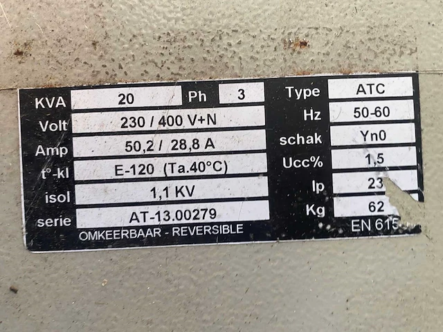 Scheidingstransfo 20kva - afbeelding 2 van  2