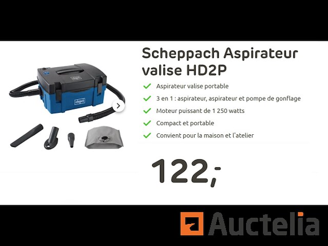 Scheppach hd2p koffer stofzuiger - afbeelding 1 van  3