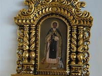 Schiderij in houten gouden kader motief h= 43cm - afbeelding 1 van  6