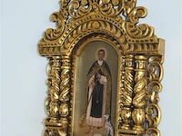 Schiderij in houten gouden kader motief h= 43cm - afbeelding 3 van  6