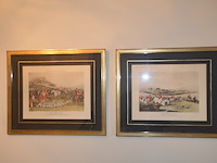 Schilderij, 2 jachttaferelen achter glas - afbeelding 7 van  10