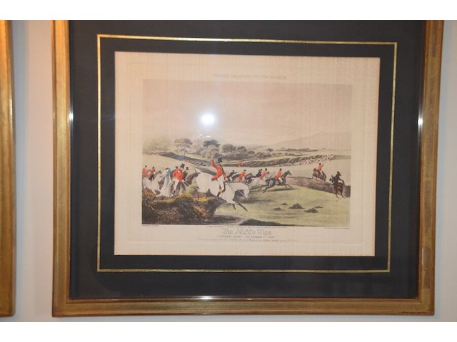 Schilderij, 2 jachttaferelen achter glas - afbeelding 8 van  10