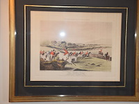 Schilderij, 2 jachttaferelen achter glas - afbeelding 8 van  10