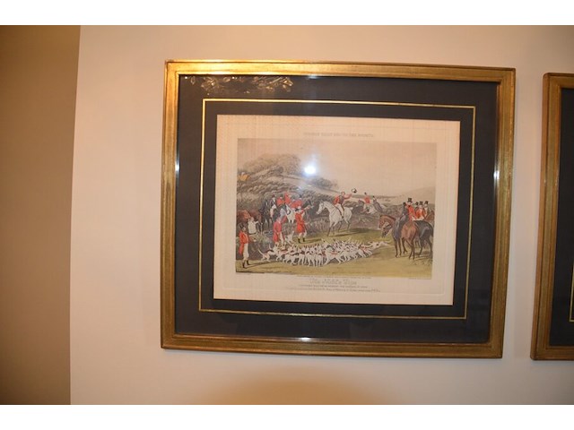 Schilderij, 2 jachttaferelen achter glas - afbeelding 10 van  10