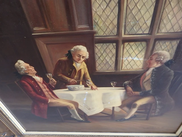 Schilderij 3 heren 82cm x 105 cm naert - afbeelding 2 van  3