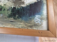 Schilderij achter glas, gesigneerd - afbeelding 3 van  3