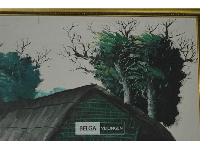 Schilderij "african village" 50x74cm - afbeelding 4 van  4