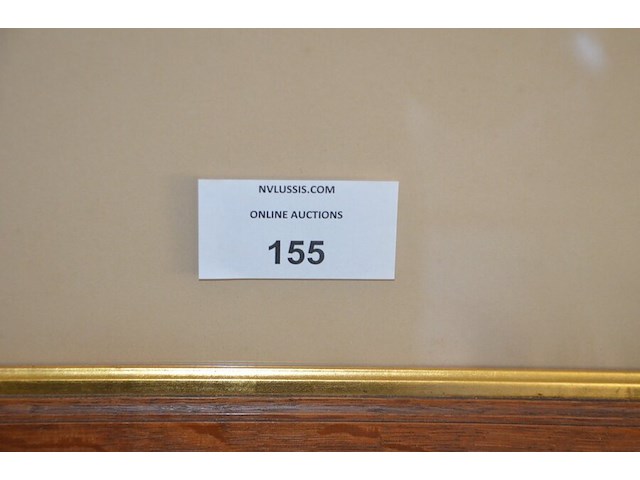 Schilderij bloemen achter glas getekend, 2 sierstukken - afbeelding 3 van  9