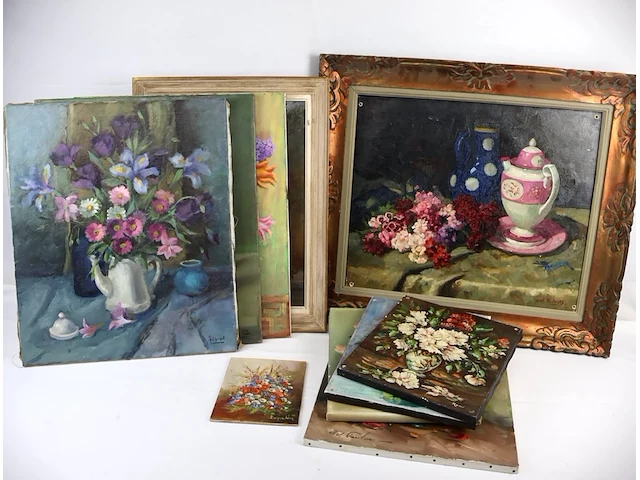 Schilderij bloemen (x10) - afbeelding 1 van  4