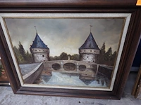 Schilderij broeltorens 195cm x 100cm gesigneerd l.b. - afbeelding 1 van  3