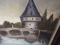 Schilderij broeltorens 195cm x 100cm gesigneerd l.b. - afbeelding 2 van  3