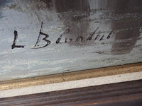 Schilderij broeltorens 195cm x 100cm gesigneerd l.b. - afbeelding 3 van  3