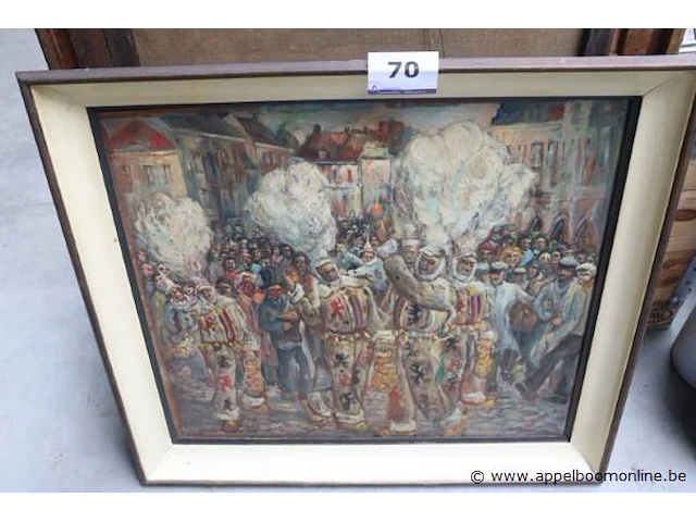 Schilderij carnaval de binche - afbeelding 1 van  1