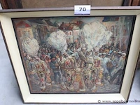 Schilderij carnaval de binche - afbeelding 1 van  1
