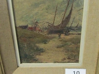 Schilderij em ed berchmans boot olie op doek ± 44x33 - afbeelding 3 van  5