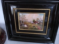 Schilderij emaile op koper limoge p,derigon - afbeelding 1 van  4