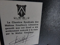 Schilderij emaile op koper limoge p,derigon - afbeelding 4 van  4