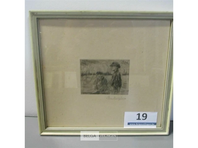 Schilderij evg van mieghem gesigneerd ± 25x28 - afbeelding 1 van  3