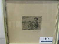 Schilderij evg van mieghem gesigneerd ± 25x28 - afbeelding 1 van  3