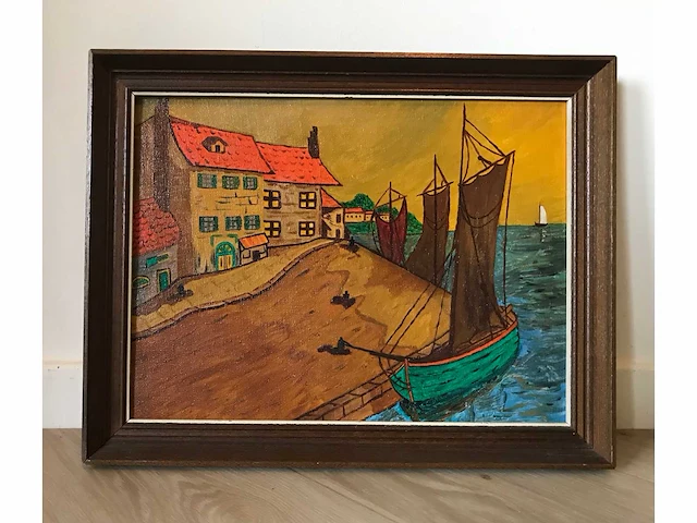 Schilderij expressionisme havenzicht - afbeelding 8 van  14