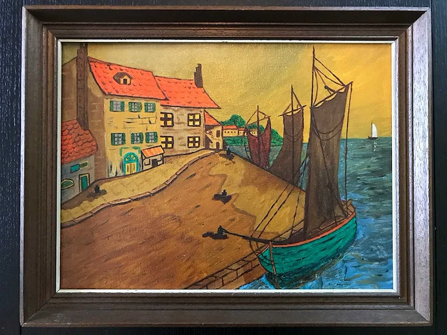 Schilderij expressionisme havenzicht - afbeelding 11 van  14