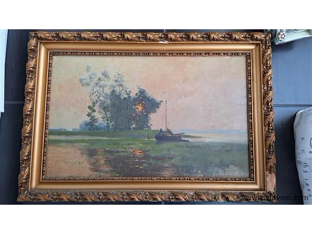 Schilderij, gesigneerd, zie foto's - afbeelding 1 van  9