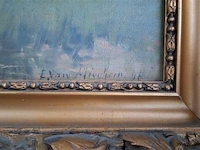 Schilderij, gesigneerd, zie foto's - afbeelding 5 van  9