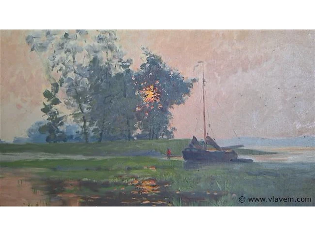 Schilderij, gesigneerd, zie foto's - afbeelding 6 van  9