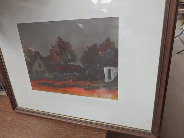 Schilderij getekend de pauw - afbeelding 1 van  2