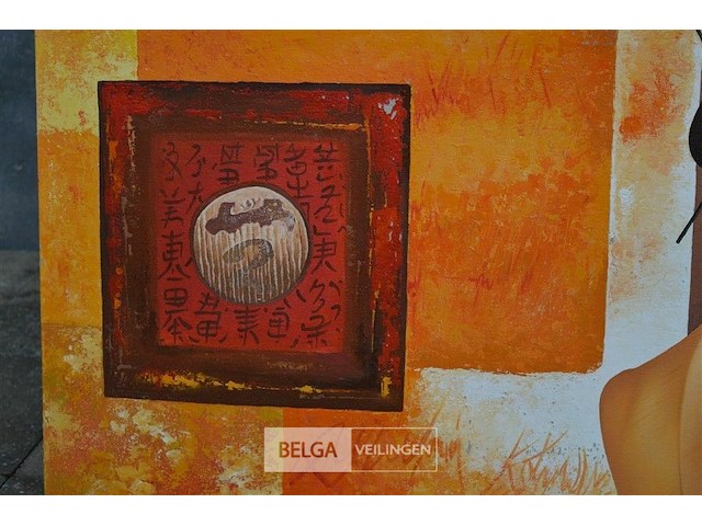 Schilderij getiteld "the chinese lady i" 100x50 cm - afbeelding 2 van  4