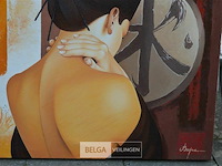 Schilderij getiteld "the chinese lady i" 100x50 cm - afbeelding 3 van  4