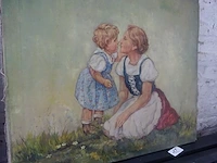 Schilderij h,lingstadt 80/70 eva braun en dochter