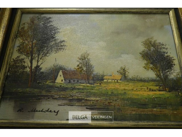 Schilderij landschap 47x42cm - afbeelding 2 van  3