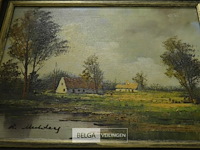 Schilderij landschap 47x42cm - afbeelding 2 van  3