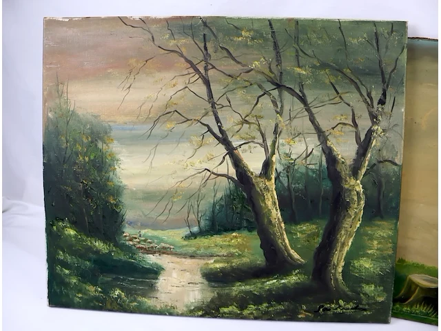 Schilderij landschap (x3) - afbeelding 4 van  7