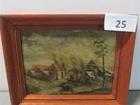 Schilderij maarten melsen geboorte huis 1887 olieverf ± 25x30 - afbeelding 1 van  3