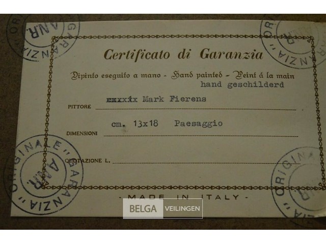 Schilderij marc fierens met certificaat 13x18 cm - afbeelding 1 van  4