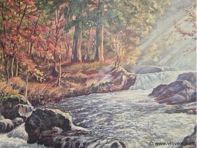 Schilderij olie op doek gesigneerd 116x81cm - afbeelding 2 van  3