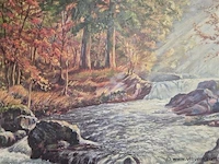 Schilderij olie op doek gesigneerd 116x81cm - afbeelding 2 van  3